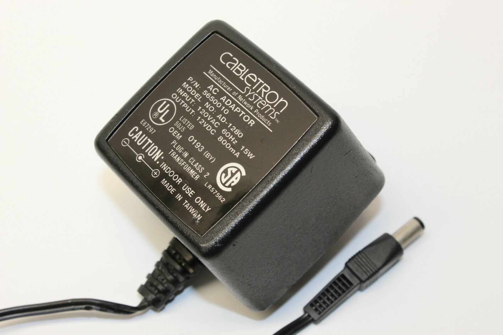 NEW Cabletron AD-1280 AC Adaptor 12VDC 800mA 5650010 Transformer Power Supply Adapter